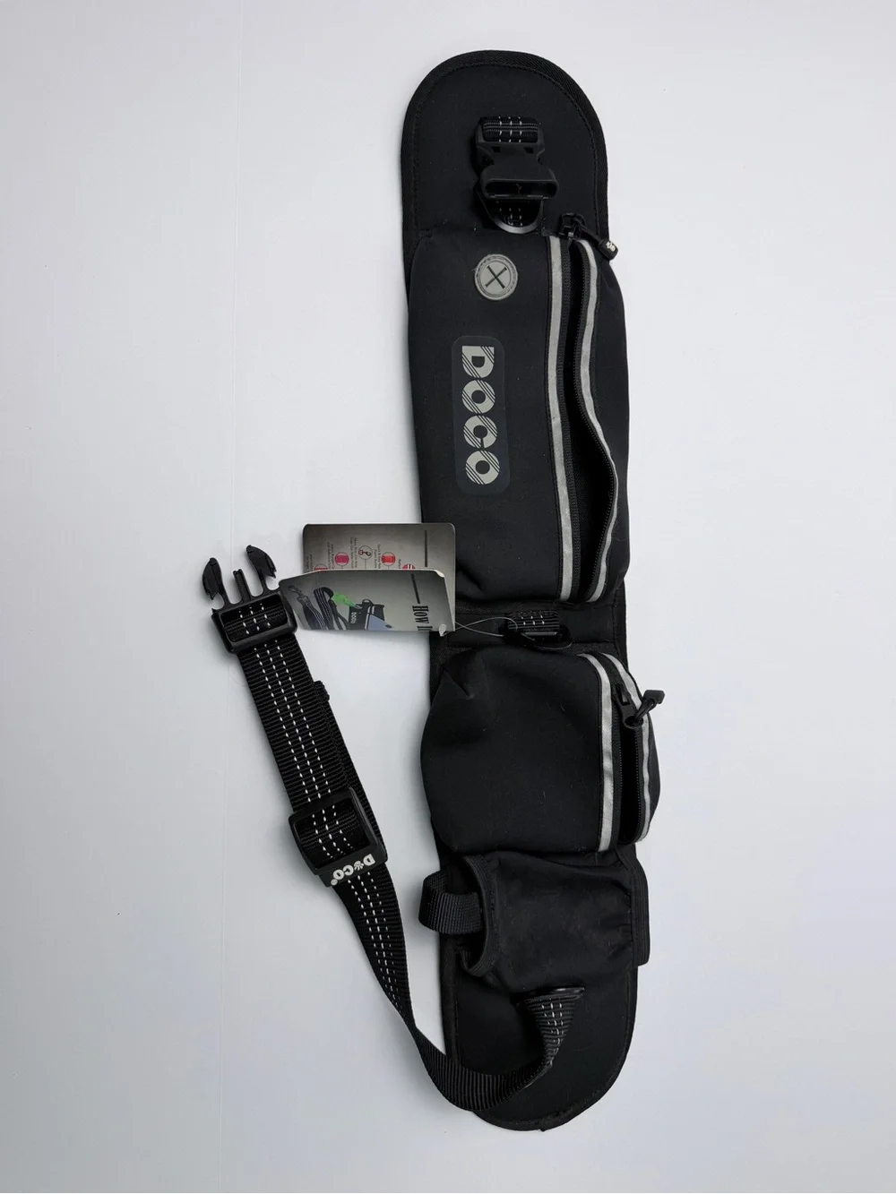 DOCO Hands Free Dog Walking Belt Leash Waist Pack LED Reflective Black